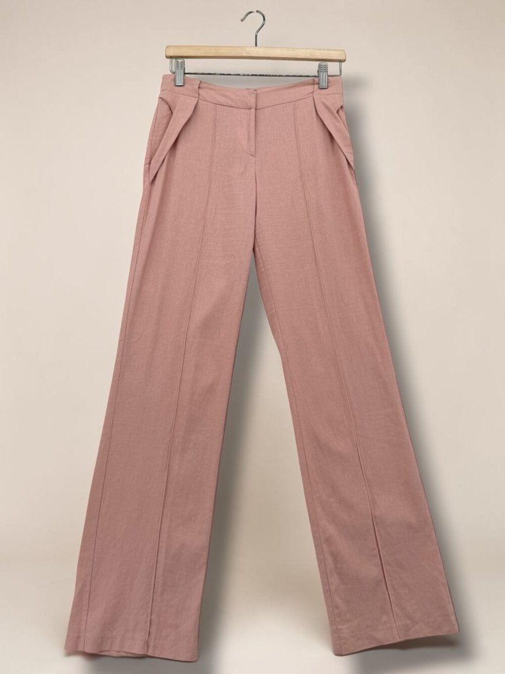 ASOS Blush Pink High-Rise Linen Trousers - Picture 5 of 6